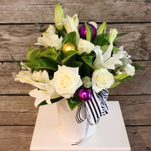 Lovely Roses and Lily Arrangement