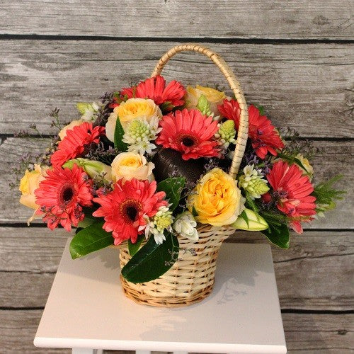 Roses and Gerberas Basket