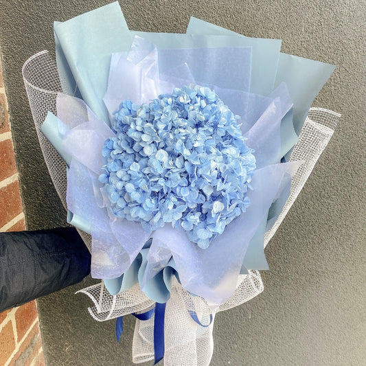 Preserved Hydrangea Bouquet - Blue
