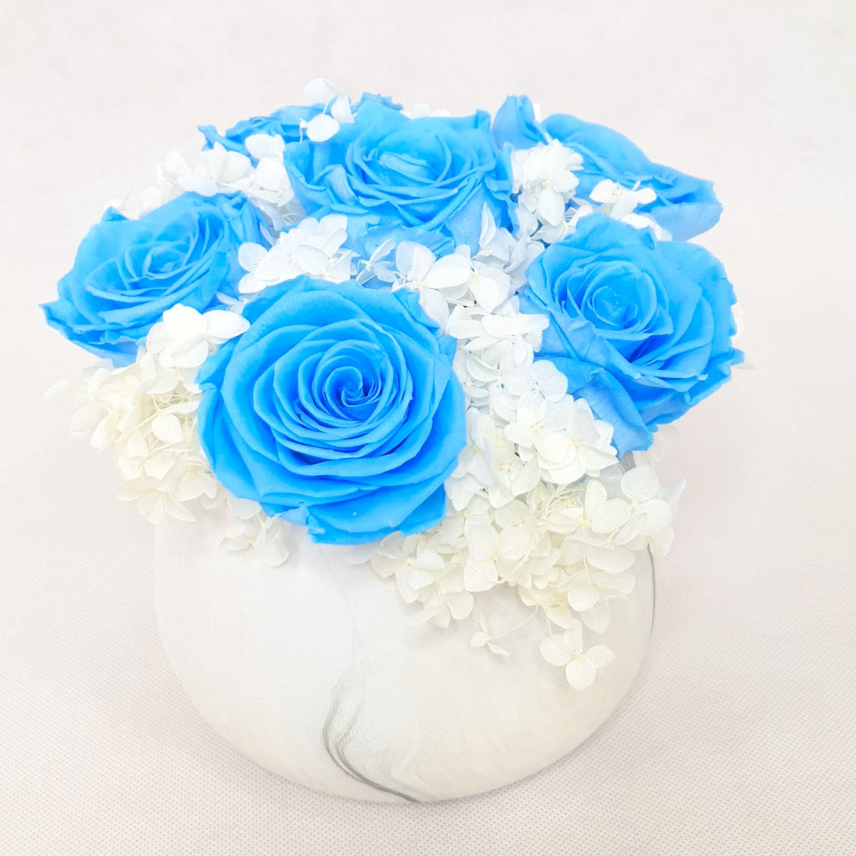 Blue Everlasting Rose - Marble Vase